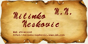 Milinko Nešković vizit kartica